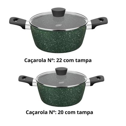 Imagem de Jogo de Panelas Mta Antiaderente Carmela Garden 5 Pç Verde