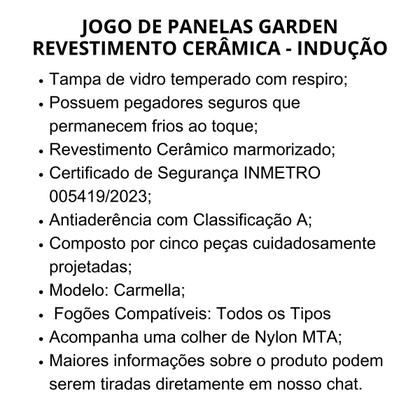Imagem de Jogo de Panelas Mta Antiaderente Carmela Garden 5 Pç Verde