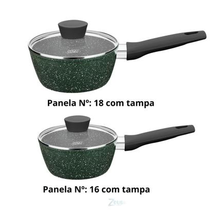 Imagem de Jogo de Panelas Mta Antiaderente Carmela Garden 5 Pç Verde
