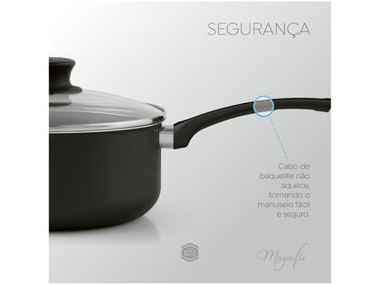 Imagem de Jogo de Panelas Panelux Antiaderente de Alumínio Grafite 7 Peças Magnific