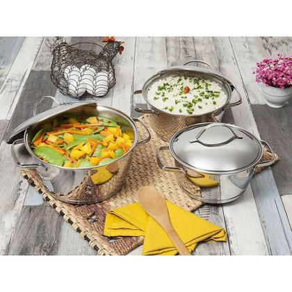 Imagem de Jogo de Panelas para Fogão de Indução Aço Inox 3 Peças