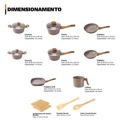 Imagem de Jogo de Panelas Premium 12 Peças Revestimento Cerâmico Antiaderente Indução