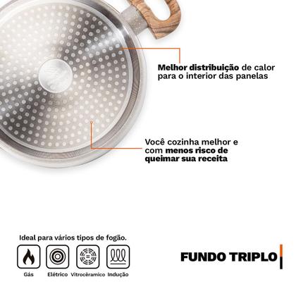 Imagem de Jogo de Panelas Premium 12 Peças Revestimento Cerâmico Antiaderente Indução