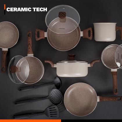 Imagem de Jogo de Panelas Premium 13 Peças 2mm Revestimento Cerâmico Antiaderente Indução