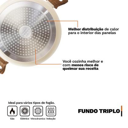 Imagem de Jogo de Panelas Premium 13 Peças 2mm Revestimento Cerâmico Antiaderente Indução