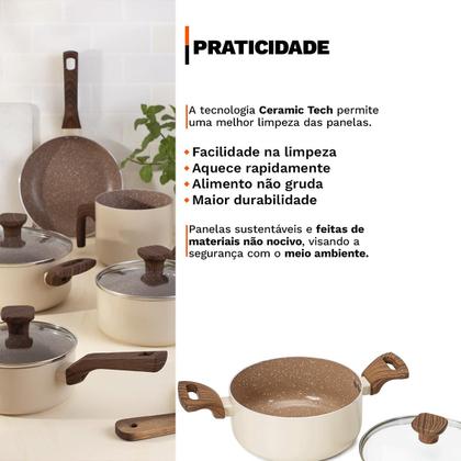 Imagem de Jogo de Panelas Premium 13 Peças 2mm Revestimento Cerâmico Antiaderente Indução