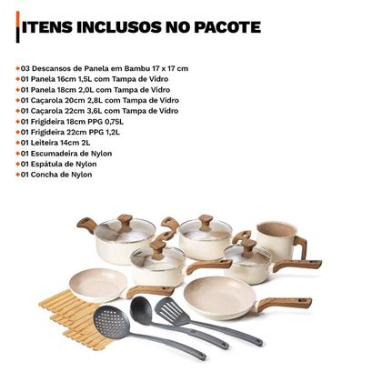 Imagem de Jogo de Panelas Premium 13 Peças 2mm Revestimento Cerâmico Antiaderente Indução