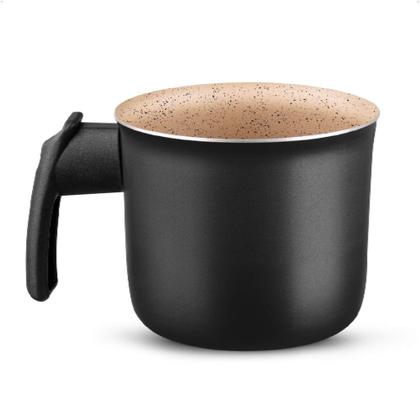 Imagem de Jogo de Panelas Safira 7 Peças de Alumínio Antiaderente Preto/Bege MTA - 8494