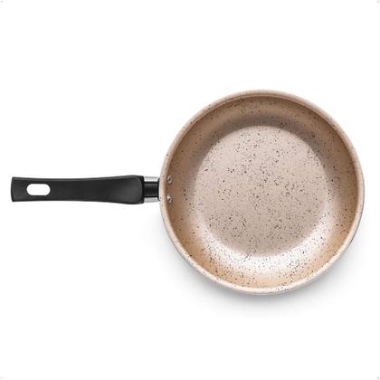 Imagem de Jogo de Panelas Safira 7 Peças de Alumínio Antiaderente Preto/Bege MTA - 8494