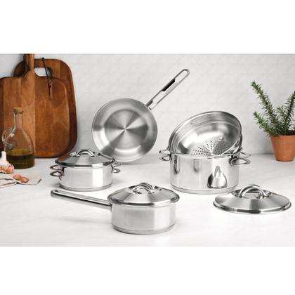 Imagem de Jogo de Panelas Solar 11 Peças em Aço Inox Fundo Triplo Tramontina