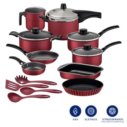 Imagem de Jogo De Panelas Tramontina 13 Peças Com Panela De Pressão e Utensílios