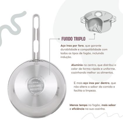 Imagem de Jogo de Panelas Tramontina 6 Peças Solar Fundo Triplo em Aço Inox