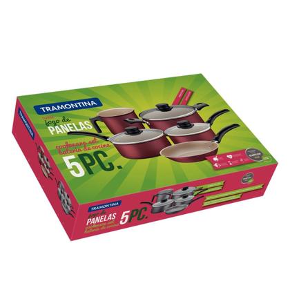 Imagem de Jogo de Panelas Tramontina 9 Peças Alumínio revestimento antiaderente Original