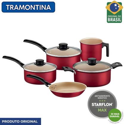 Imagem de Jogo de Panelas Tramontina 9 Peças Alumínio revestimento antiaderente Original