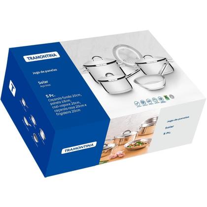 Imagem de Jogo De Panelas Tramontina Aço Inox Fundo Triplo Solar