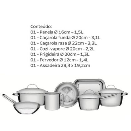 Imagem de Jogo de Panelas Tramontina Allegra 7Pçs Ref: 65650170