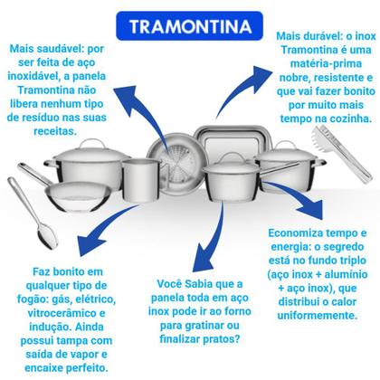 Imagem de Jogo de Panelas Tramontina Allegra Com Pegador e Colher 9Pçs