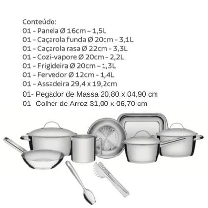 Imagem de Jogo de Panelas Tramontina Allegra Com Pegador e Colher 9Pçs
