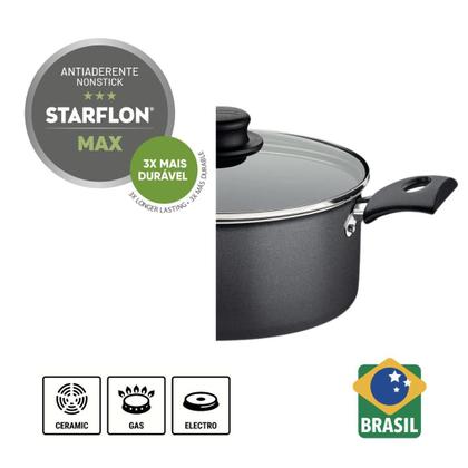 Imagem de Jogo de Panelas Tramontina Antiaderente Kit 5 Peças Conjunto Turim Aluminio Vermelho