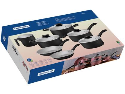 Imagem de Jogo de Panelas Tramontina de Alumínio Rosa 7 Peças Linz