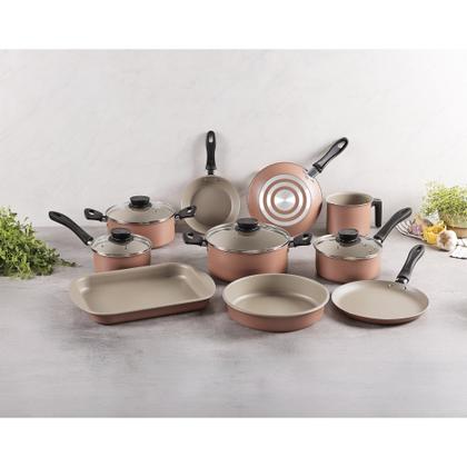 Imagem de Jogo de Panelas Tramontina Linz em Alumínio Antiaderente Starflon Max Mocaccino 10 Peças