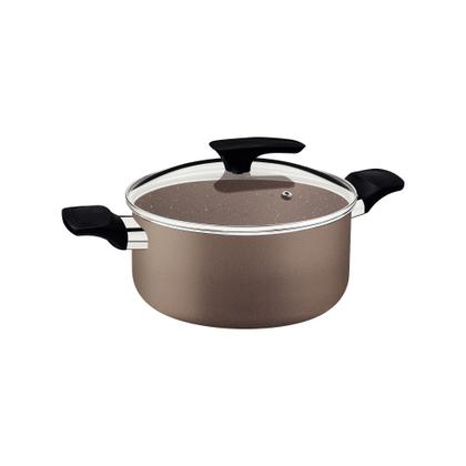 Imagem de Jogo de Panelas Tramontina Milazzo Alumínio Antiaderente Starflon Max Amêndoa 5 Peças