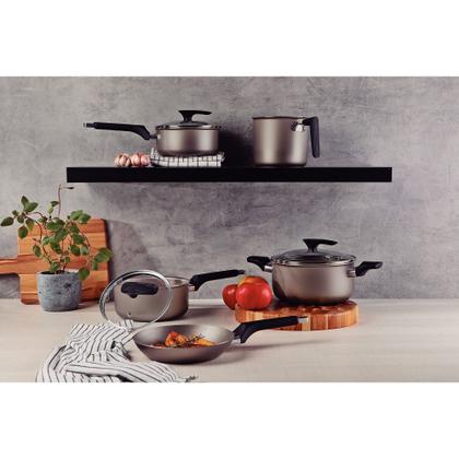 Imagem de Jogo de Panelas Tramontina Milazzo Alumínio Antiaderente Starflon Max Amêndoa 5 Peças