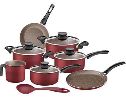 Imagem de Jogo de Panelas Tramontina Paris Alumínio Antiaderente Starflon Max 7 Peças + Colher