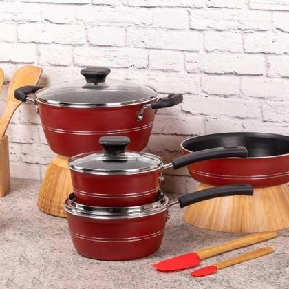 Imagem de Jogo de Panelas Tramontina Sicília Alumínio Antiaderente 5 Peças + Colher