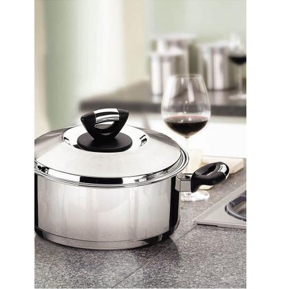 Imagem de Jogo de Panelas Tramontina Solar Baquelite 5 Peças em Aço Inox Fundo Triplo com Cabos e Alças de Baquelite 65720010