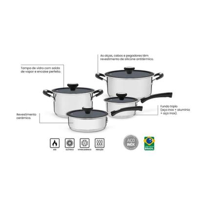 Imagem de Jogo De Panelas Tramontina Solar Ceramic Revestimento Intern