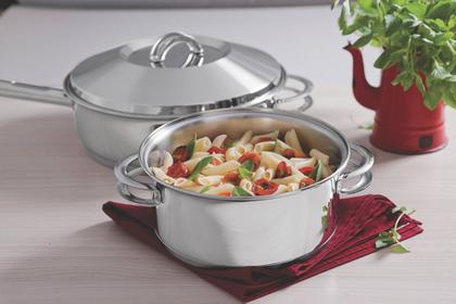 Imagem de Jogo de Panelas Tramontina Solar em Aço Inox com Fundo Triplo e Tampas de Inox  6 Peças