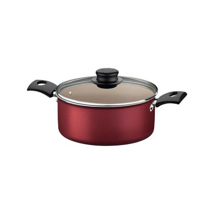 Imagem de Jogo de Panelas Tramontina Turim em Alumínio com Revestimento Interno e Externo em Antiaderente Starflon Max Vermelho 10 Peças