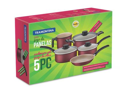 Imagem de Jogo de Panelas Turim Alumínio Antiaderente 5Pc Chumbo Tramontina