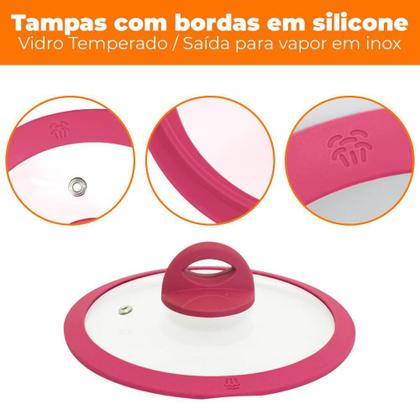 Imagem de Jogo de Panelas Viena 5 Peças Revestimento Cerâmica 4,5mm - Casambiente