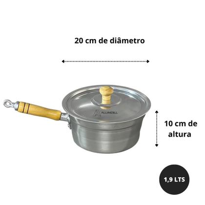 Imagem de Jogo de Panelas Vitória 5 Peças com Cabo de Madeira Polida Reforçado Polida