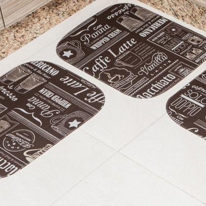 Imagem de Jogo de Passadeira Creative Cozinha 3 Peças Antiderrapante Poliéster Coffee Vilela Enxovais