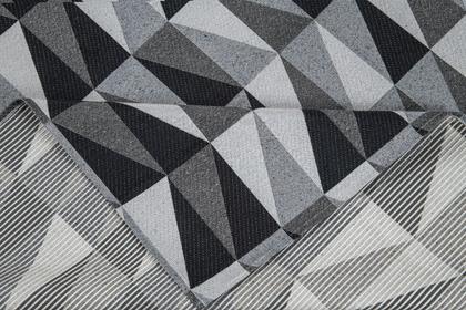 Imagem de Jogo de Passadeira + Tapete 3 pç Jacquard Antiderrapante Cozinha Corredor Quarto Sala Geométrico