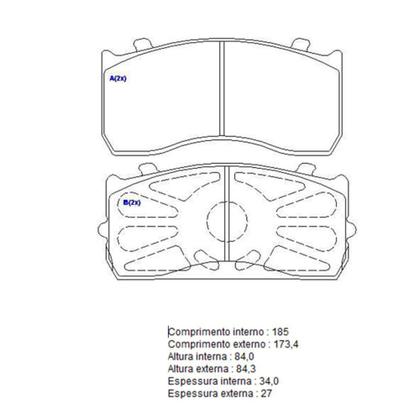 Imagem de Jogo de pastilha freio accelo mb 915 915c 2004/ mercedes benz dianteira e traseira syl 2291