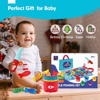 Imagem de Jogo de pesca em tecido Shahaland Montessori 1-3 anos para crianças