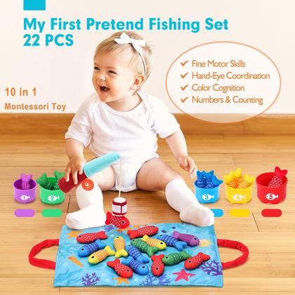 Imagem de Jogo de pesca em tecido Shahaland Montessori 1-3 anos para crianças