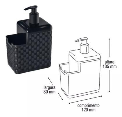 Imagem de Jogo de Pia e Cozinha Porta Detergente Rodo de Pia e Lixeira Kit 3 Peças)