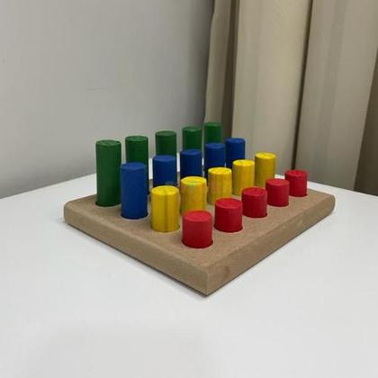 Imagem de Jogo De Pinos 1 Base  20 Pinos Percepção De Cores Educativo