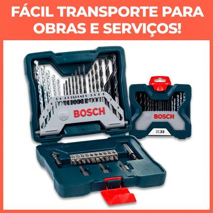 Imagem de Jogo De Pontas Bosch XLine Bits Brocas E Adaptadores Estojo Rígido Para Parafusadeiras E Furadeiras Perfuração e Fixação Em Madeira Metal Alvenaria