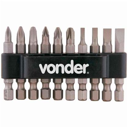 Imagem de Jogo de Ponteiras Bits 1/4" com 10 Peças Vonder