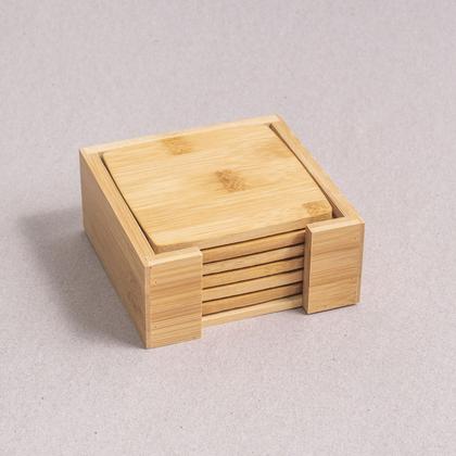 Imagem de Jogo de Porta Copos Quadrado de Bambu 6pcs - Oikos