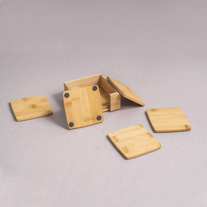 Imagem de Jogo de Porta Copos Quadrado de Bambu 6pcs - Oikos