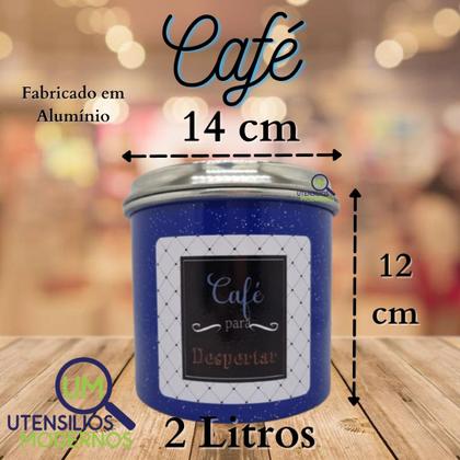 Imagem de Jogo de Porta Mantimentos em Alumínio 5 Peças Azul Frases Decorado