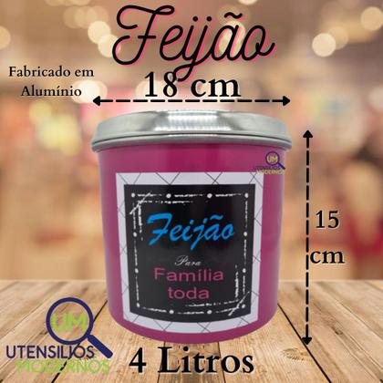 Imagem de Jogo de Porta Mantimentos em Alumínio 5 Peças Rosa Pink Família Decorado