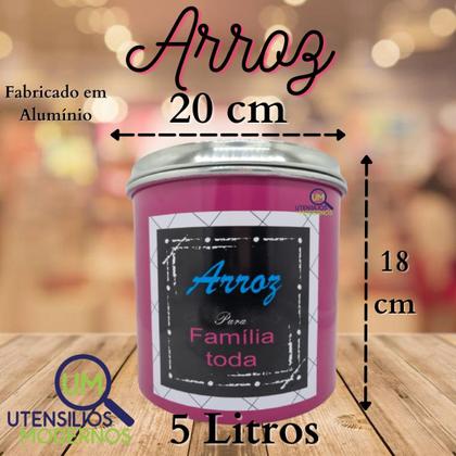 Imagem de Jogo de Porta Mantimentos em Alumínio 5 Peças Rosa Pink Família Decorado